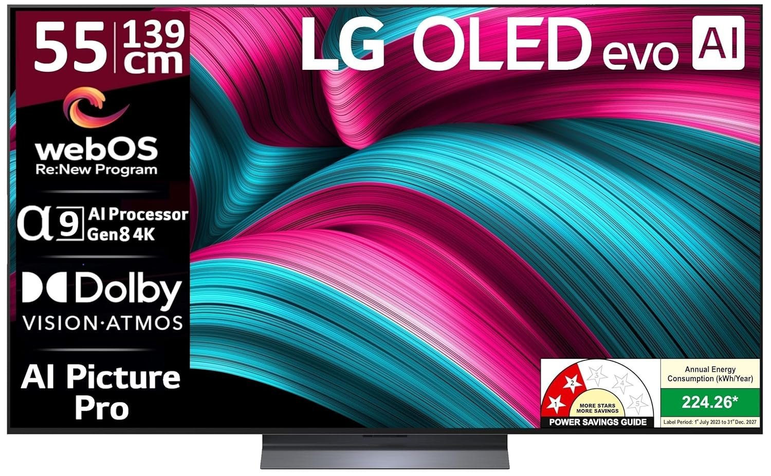 LG 139 cm (55 Inches) OLED evo C5 Series 4K Ultra HD (3840 x 2160) Smart webOS OLED TV OLED55C56LA