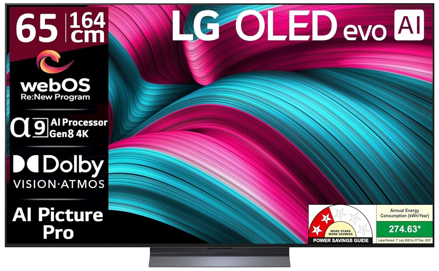 LG 164 cm (65 Inches) OLED evo C5 Series 4K Ultra HD (3840 x 2160) Smart webOS OLED TV OLED65C56LA