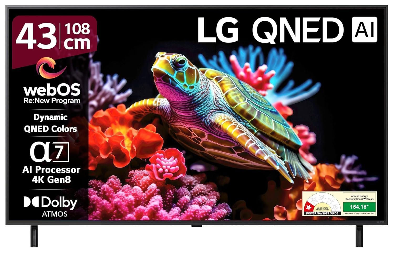 LG 108 cm (43 inches) QNED 8AA Series 4K Ultra HD Smart webOS QNED TV 43QNED8AA6A